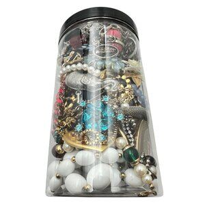 Mystery Jewelry Jar #1047 Wearable Quality Pieces 2lbs Necklace Bracelet Earring
